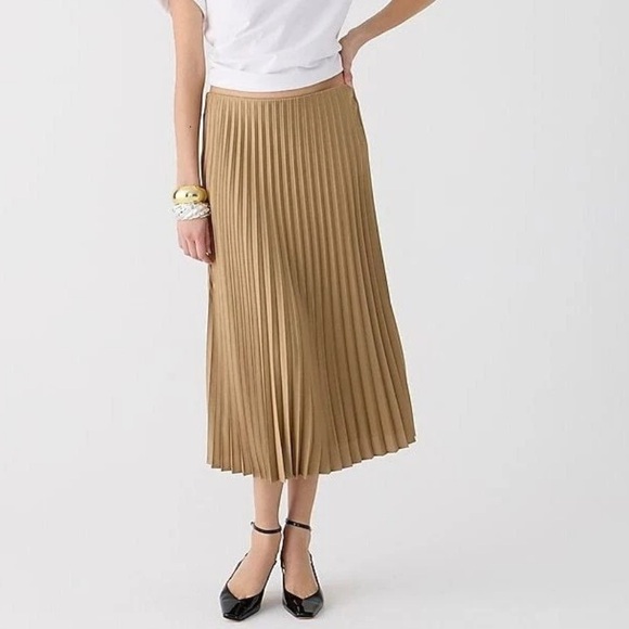 J. Crew Dresses & Skirts - JCrew Pleated Satin Midi Skirt size XS